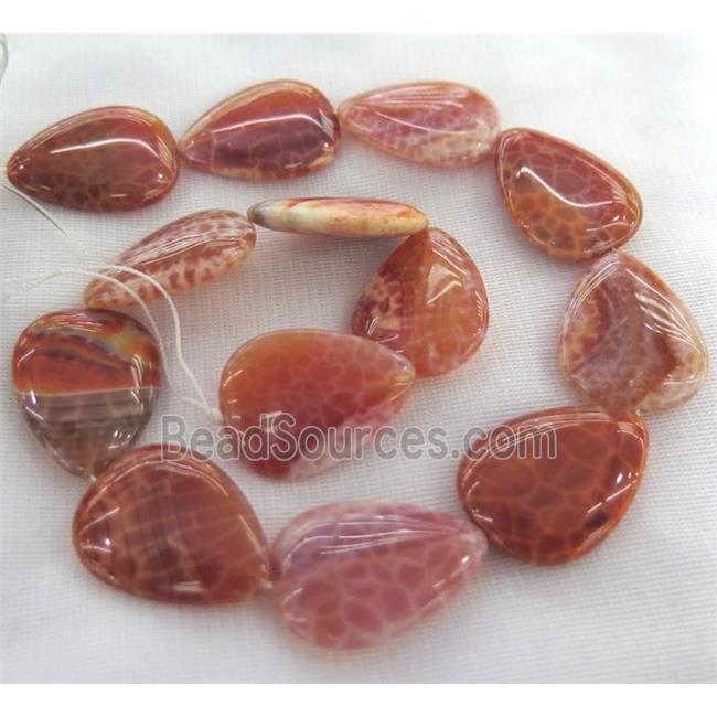 ruby fire agate beads, teardrop