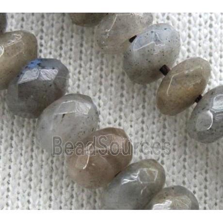 Labradorite Stone bead, faceted rondelle