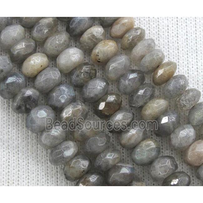 Labradorite Stone bead, faceted rondelle