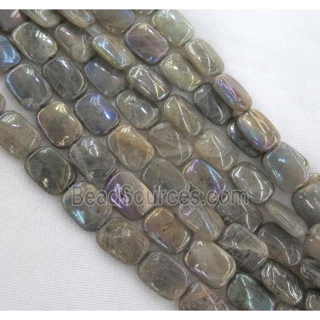 Labradorite Stone bead, rectangle, AB color