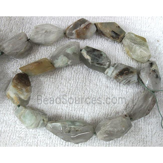 grey jasper bead, freeform