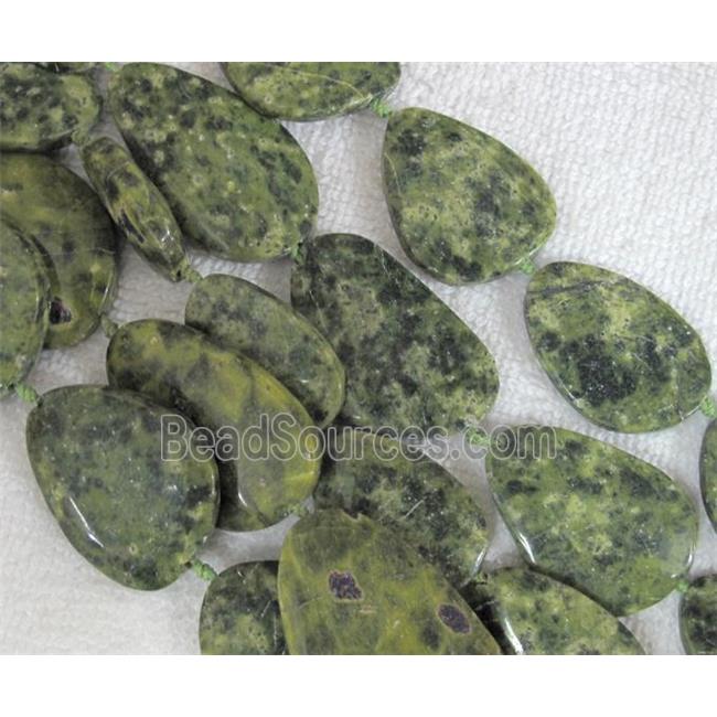 Natural chrysoprase stone bead, freeform