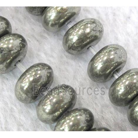 natural Pyrite rondelle Beads