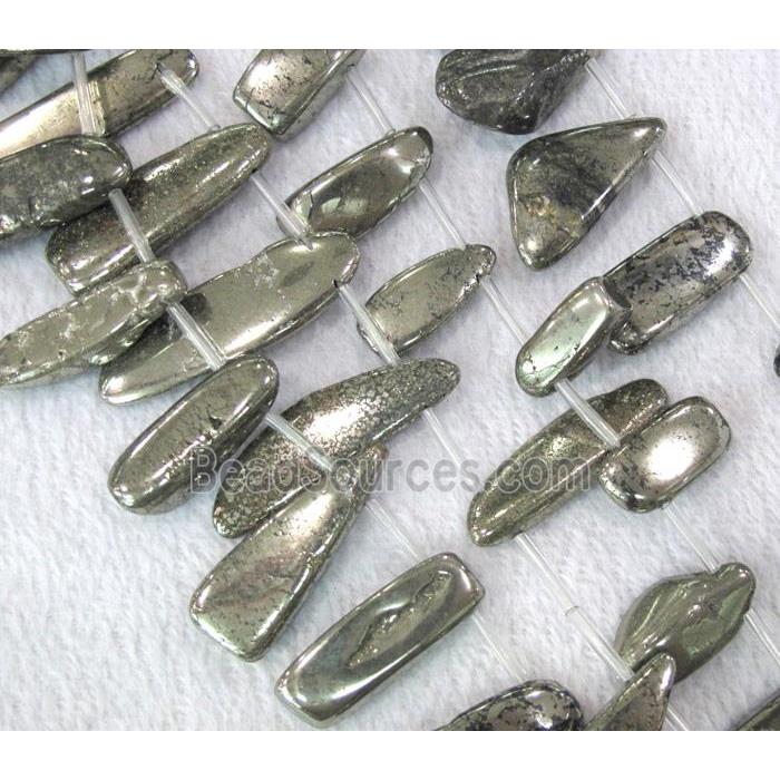 natural Pyrite Beads, freeform