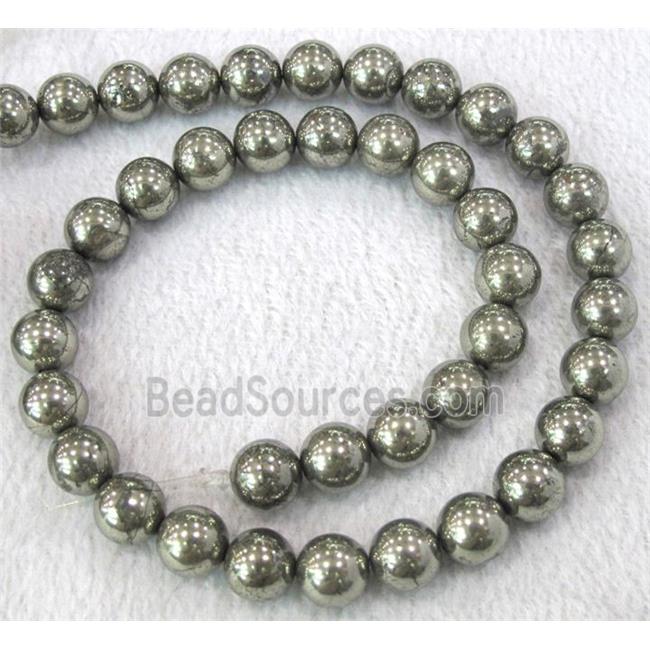 natural Pyrite Beads, round