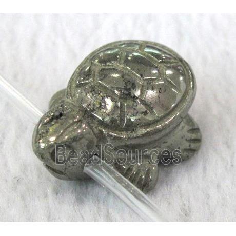 natural Pyrite Beads, tortoise charm