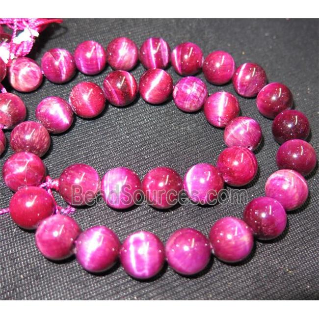 hot-pink tiger eye bead, round