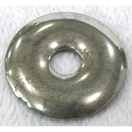 natural Pyrite pendant, donut