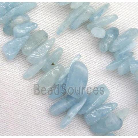 Aquamarine chips bead, freeform