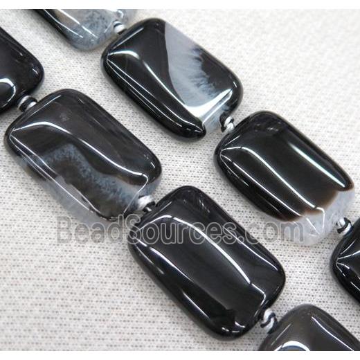 Agate Druzy rectangle beads, white black