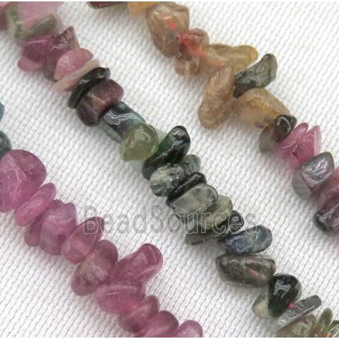 tourmaline bead chips, freeform, mixed color