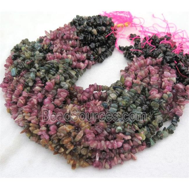 tourmaline bead chips, freeform, mixed color