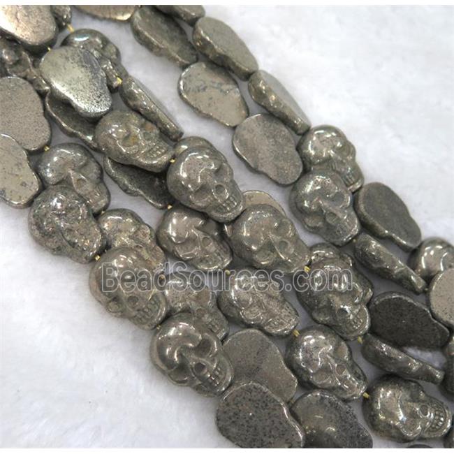 Pyrite Skull Beads