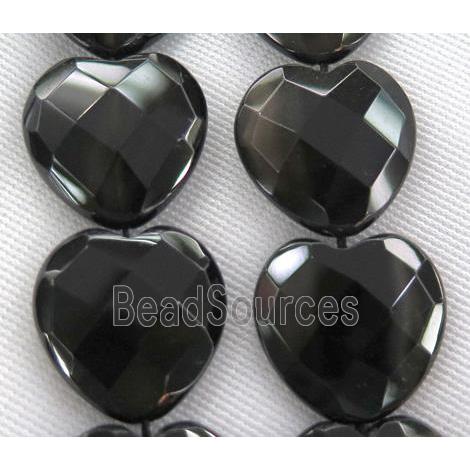 black onyx bead, heart