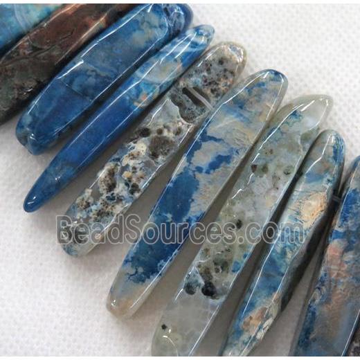 blue dragon veins agate bead, stick