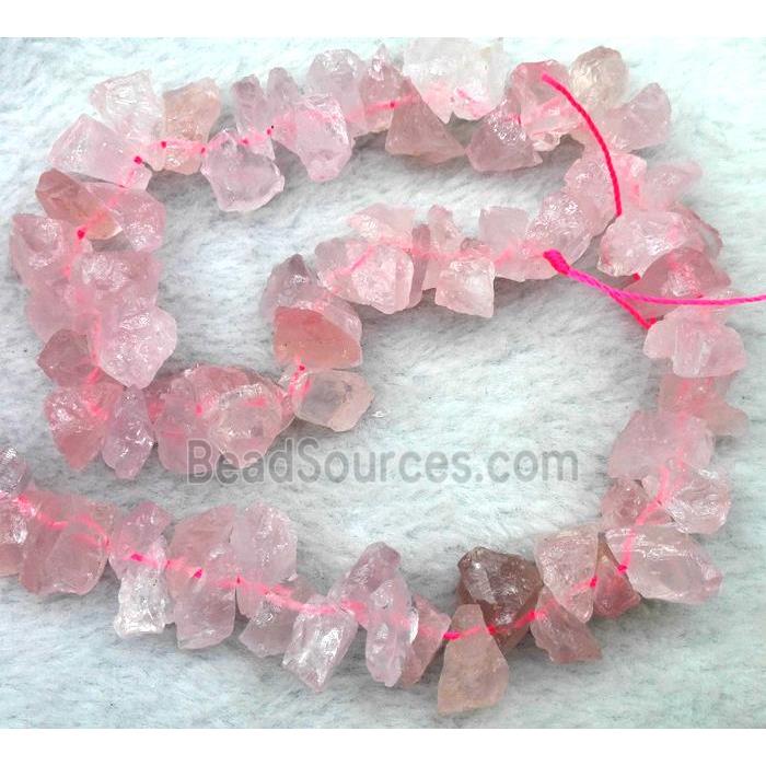 rose quartz bead, freeform
