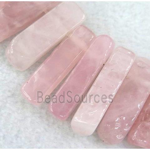 Madagascar Rose Quartz bead for necklace, stick