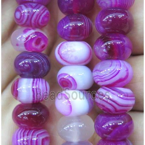 hotpink stripe agate bead, rondelle