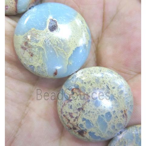 snakeskin jasper beads, coin-round