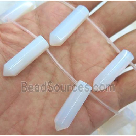 white opalite stone beads, bullet
