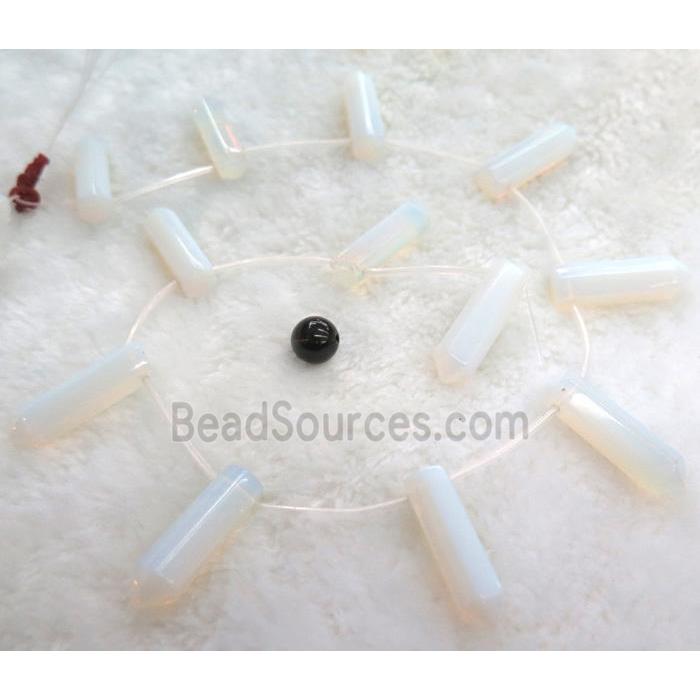 white opalite stone beads, bullet