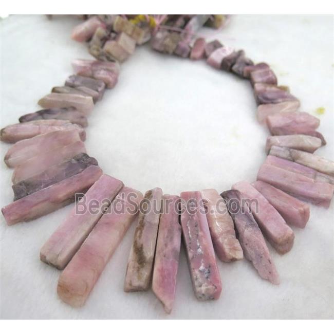 pink Opal jasper bead, stick