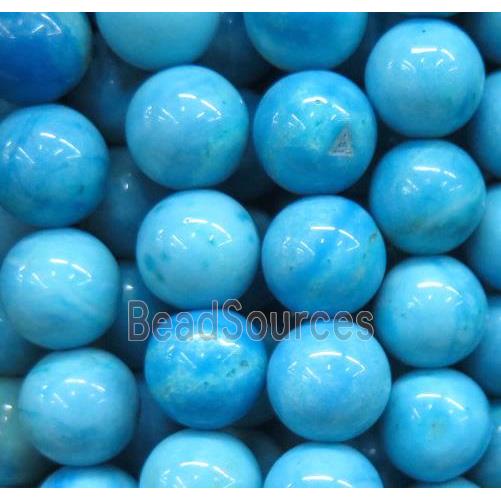 Larimar beads, round, stability, blue