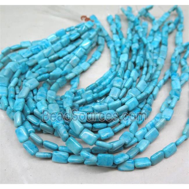 Synthetic Larimar Beads Blue Rectangle