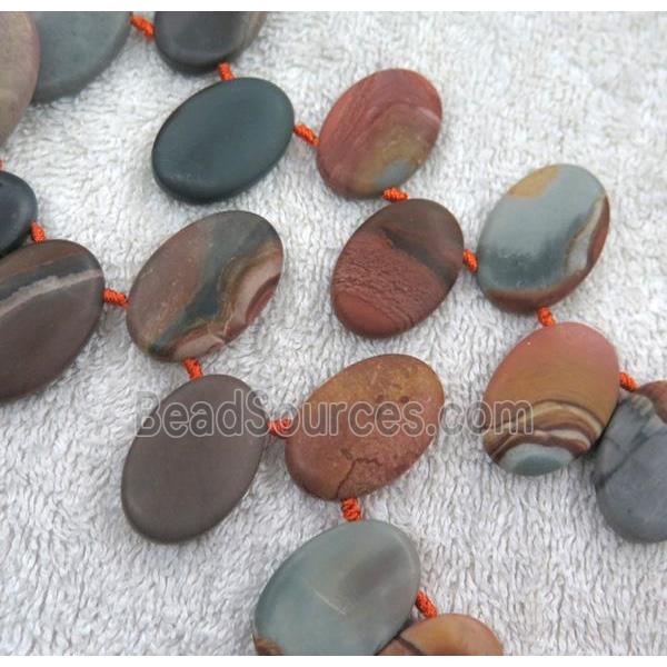 American Picture Jasper beads, matte, oval