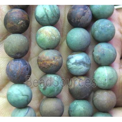 green Opal Jasper Beads, matte, round