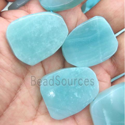 Amazonite collar beads, flat teardrop, top drilled