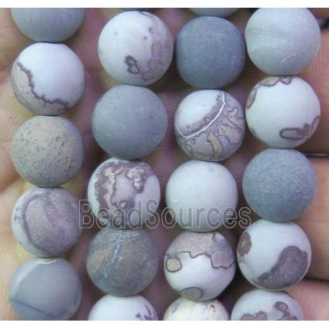 natural round matte Chohua Jasper Beads