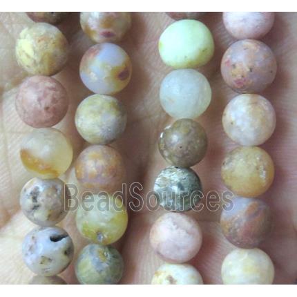 colorful Agate bead, matte round