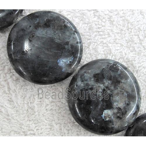 Labradorite bead, flat round