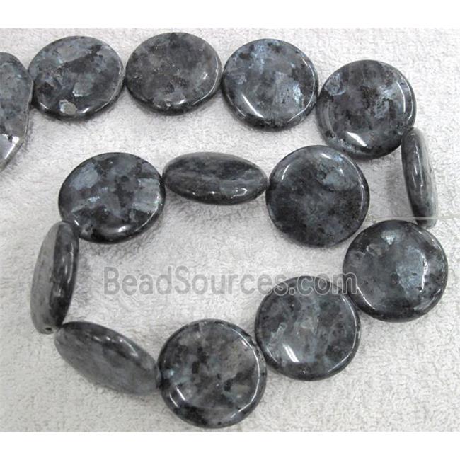 Labradorite bead, flat round