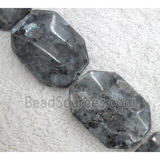 Labradorite bead, faceted rectangle