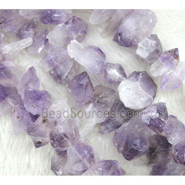 amethyst nugget beads, point, freeform