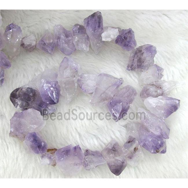 amethyst nugget beads, point, freeform