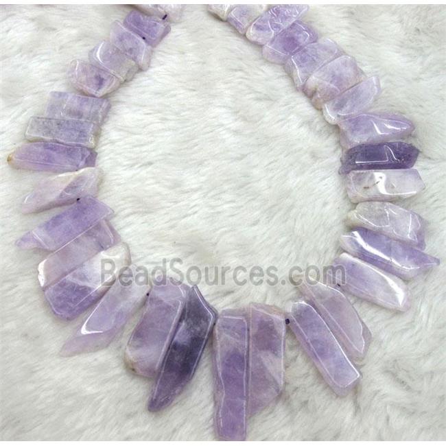 purple Chalcedony collar beads, stick, top drilled