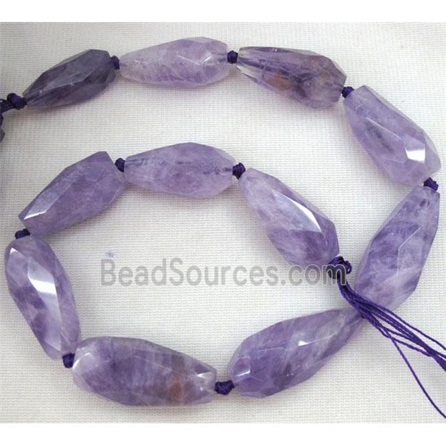 purple amethyst beads, faceted teardrop