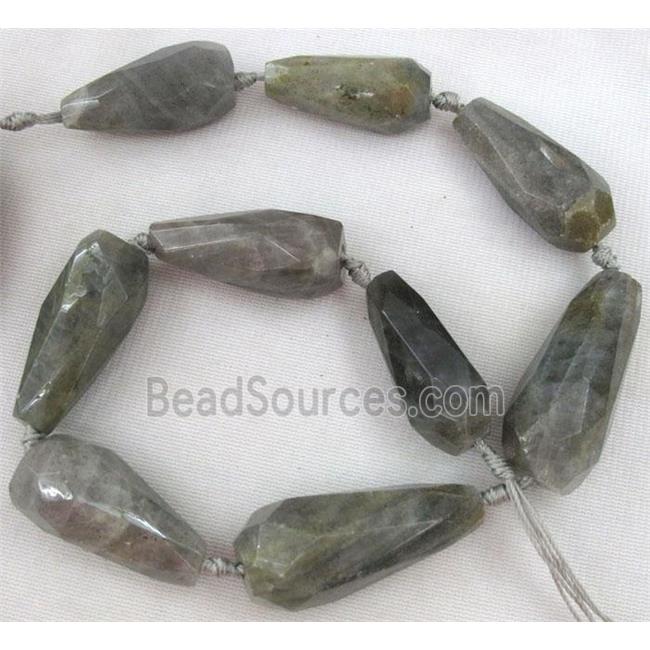 labradorite beads, faceted teardrop