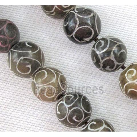 round Agalmatolite Beads