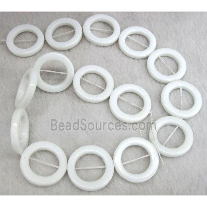 white porcelain beads, O-ring