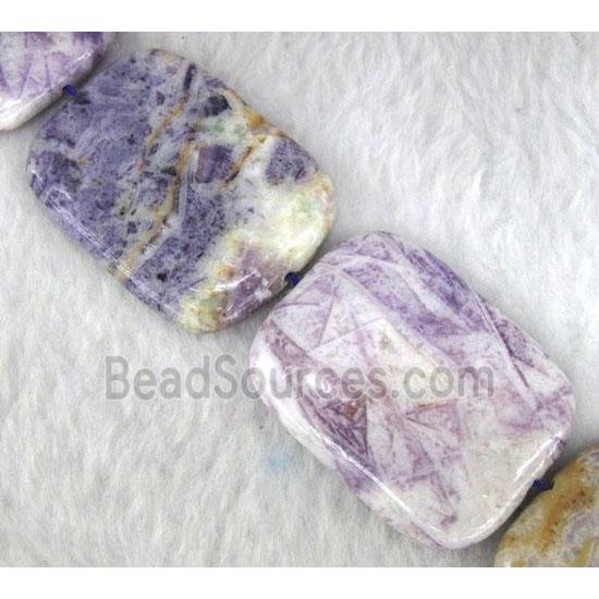 purple jasper beads, rectangle