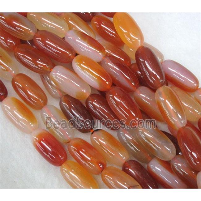 red carnelian agate beads, barrel