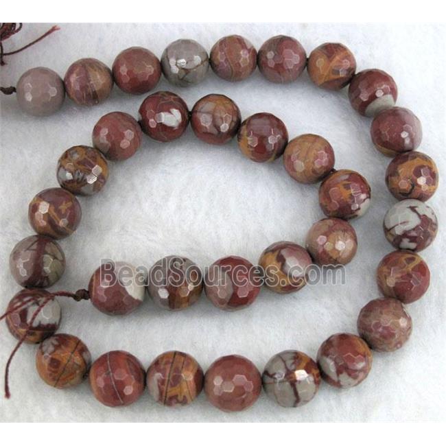 faceted round natural Noreena jasper beads