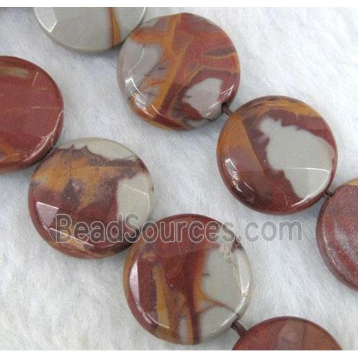 natural Noreena jasper beads, faceted flat round