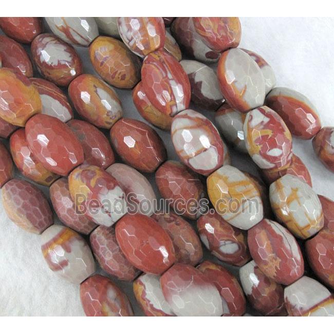 natural Noreena jasper beads, faceted barrel