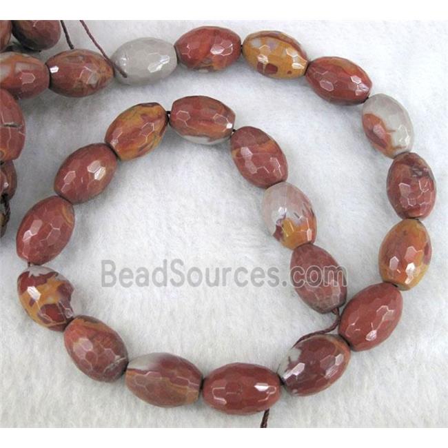 natural Noreena jasper beads, faceted barrel