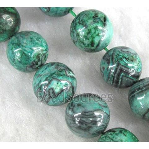 round green picture jasper beads